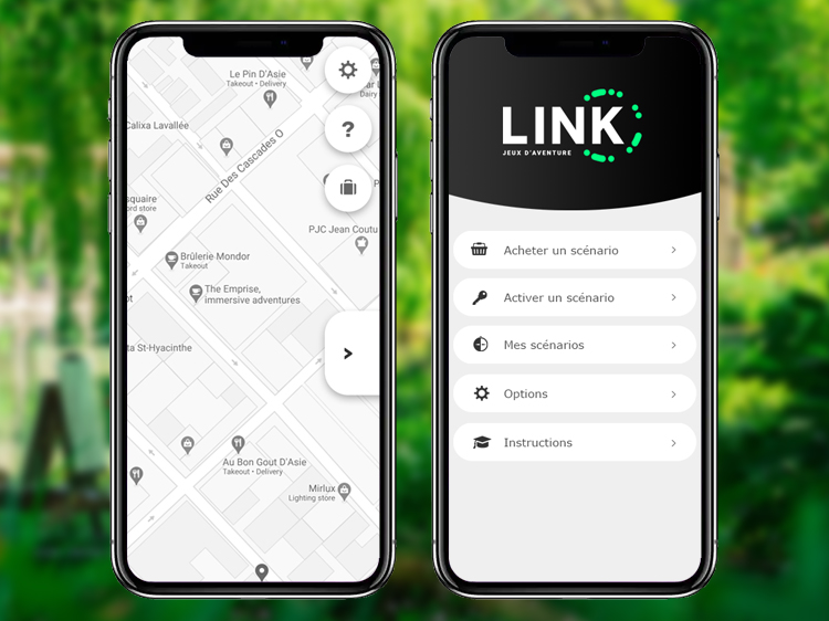 Link jeux d'aventure - Application mobile Présentation de l'application mobile de Link jeux d'aventure